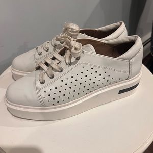 Linea Paolo Leather Platform Sneaker “Kendra” White Size 8